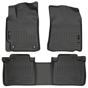 Toyota Camry Floor Liners - Front + Rear - Husky Liners - WeatherBeater Combo - Black - 2012